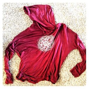 Maroon Bohemian long-sleeve hoodie
